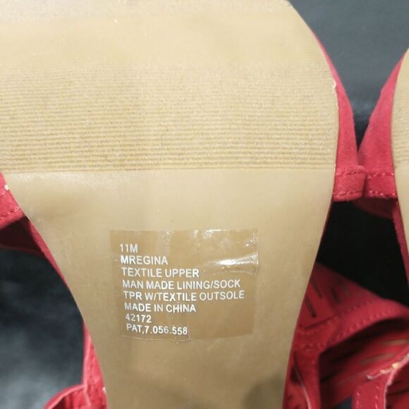 Material Girl Womens SZ 11 M Red Heels Regina Evening Slingback Sandals - Picture 9 of 11